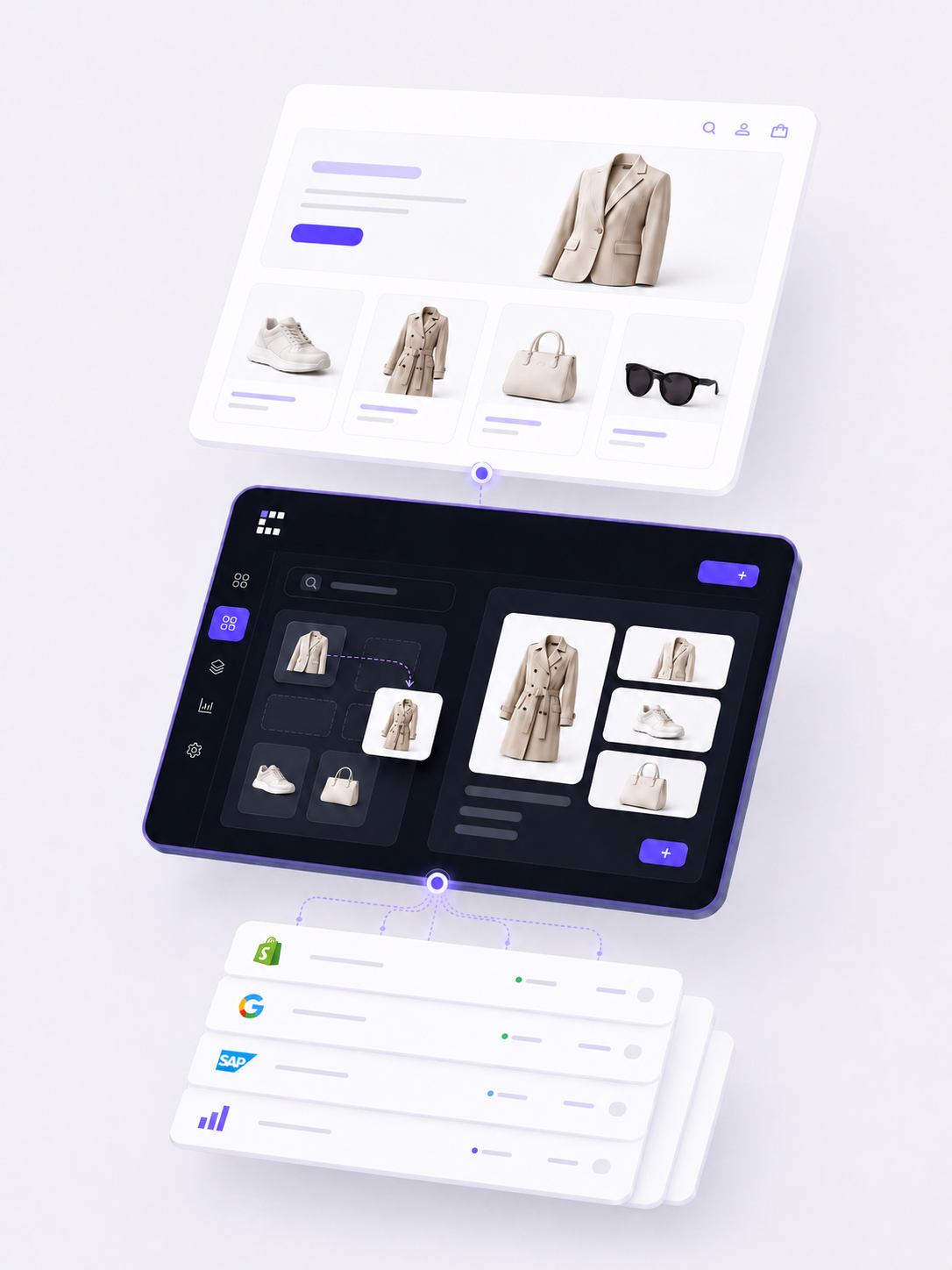 Curatics integrations and merchandising visual